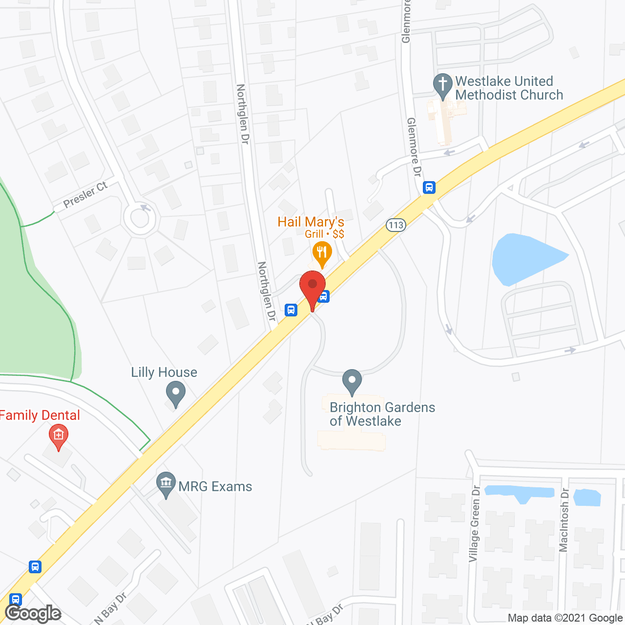 Map of the neighborhood around Fairmont of Westlake