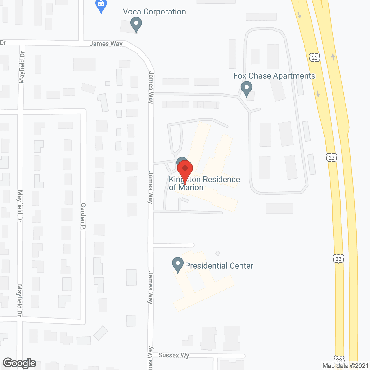 Map of the neighborhood around Kingston Residence of Marion