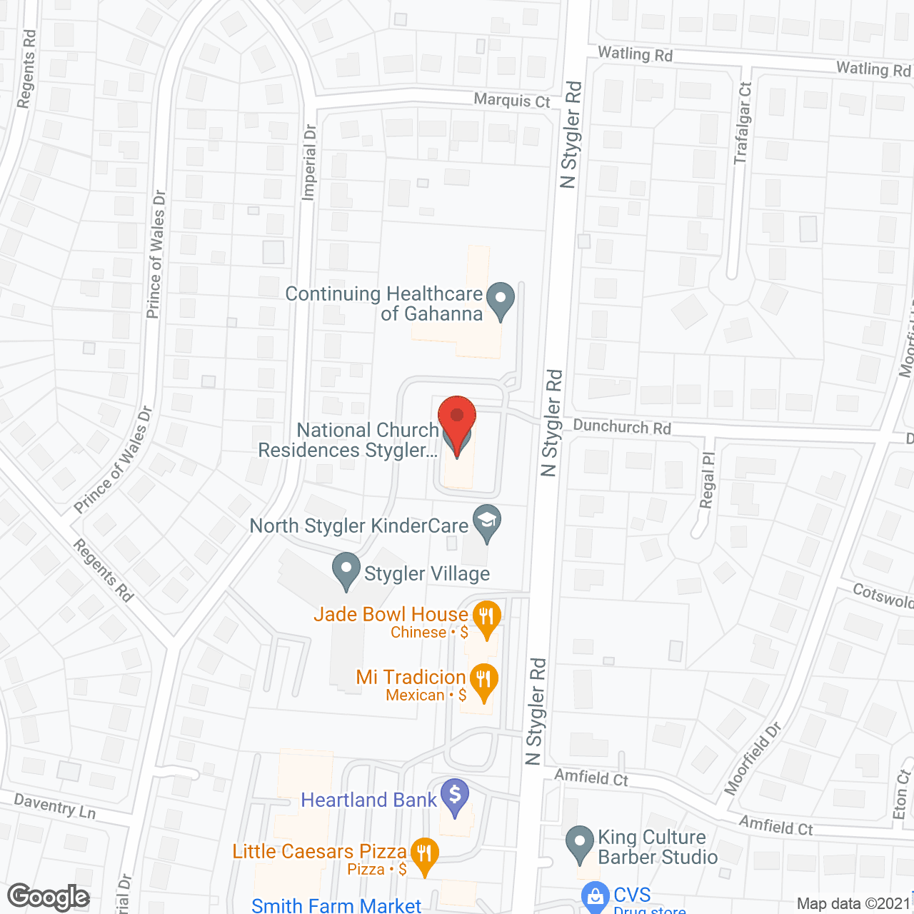 Map of the neighborhood around National Church Residences Stygler Commons