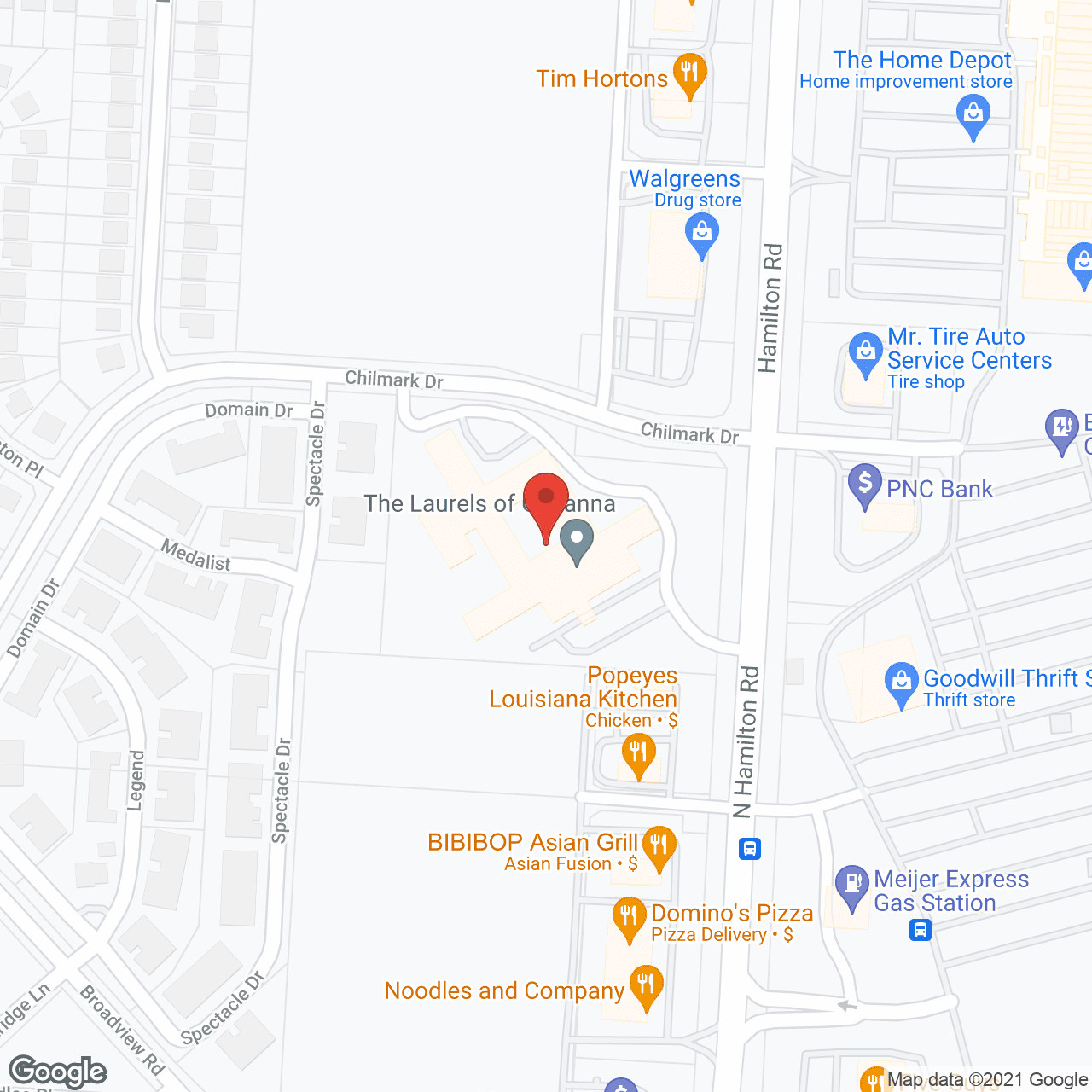 Map of the neighborhood around Laurels of Gahanna