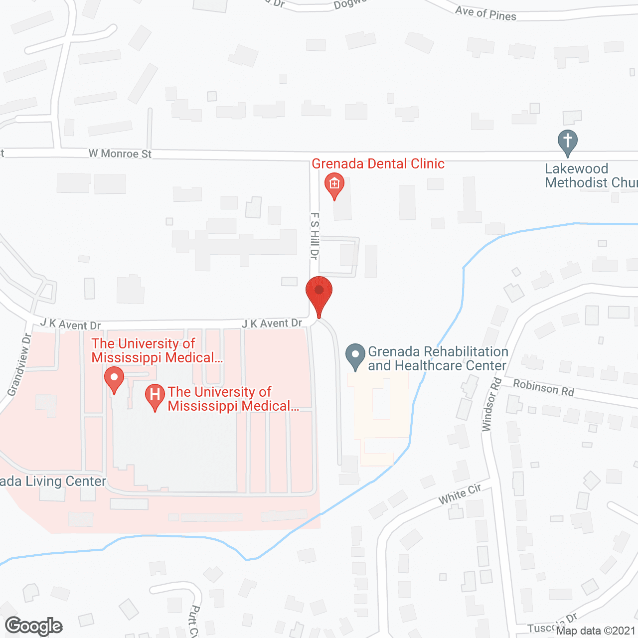 Map of the neighborhood around Providence Assisted Living of Grenada