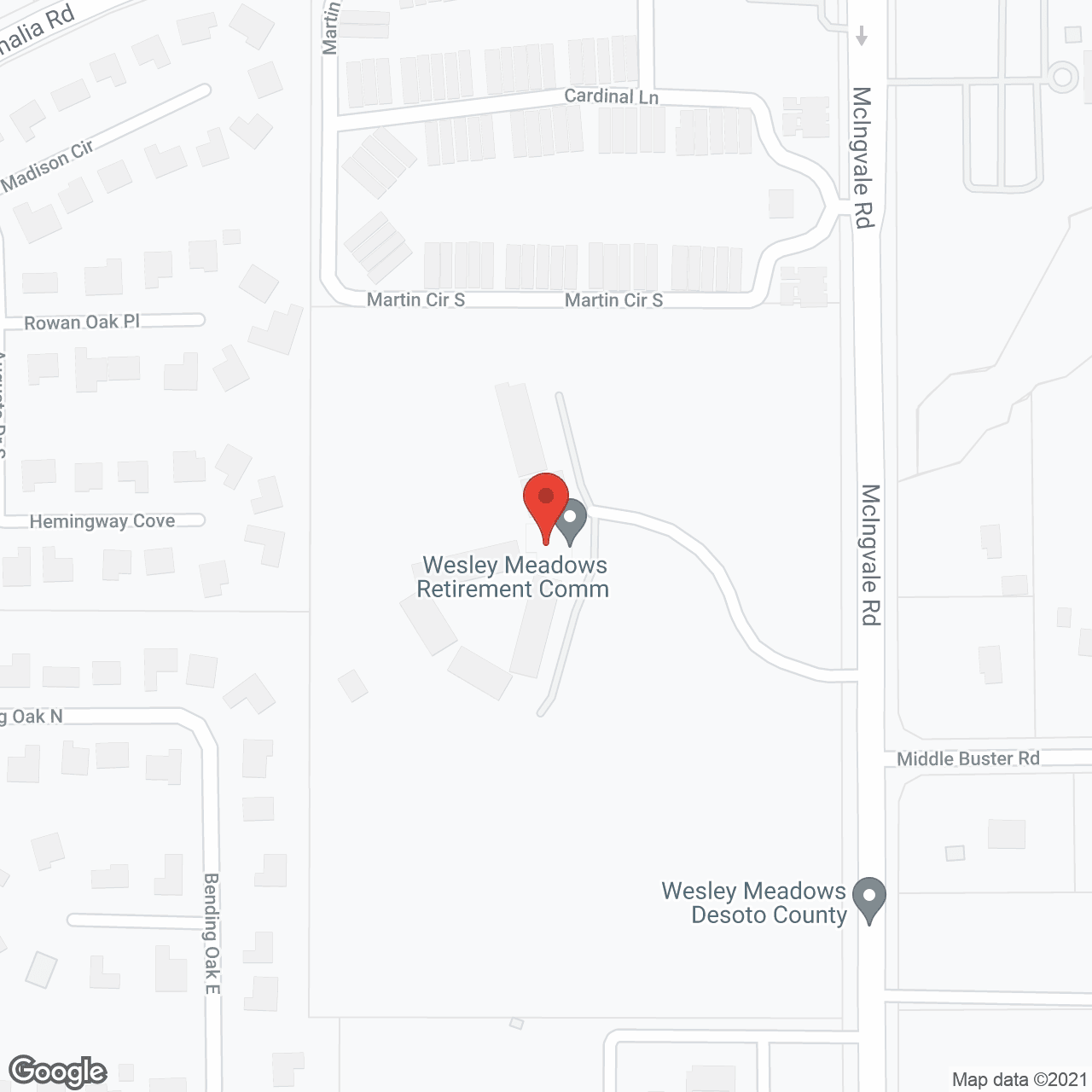 Map of the neighborhood around Wesley Meadows