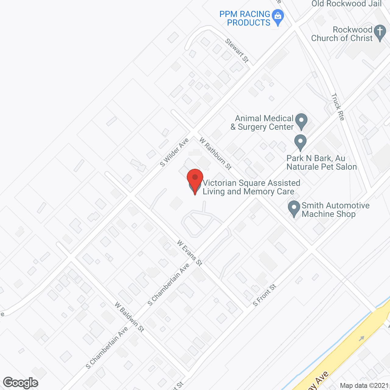 Map of the neighborhood around Victorian Square