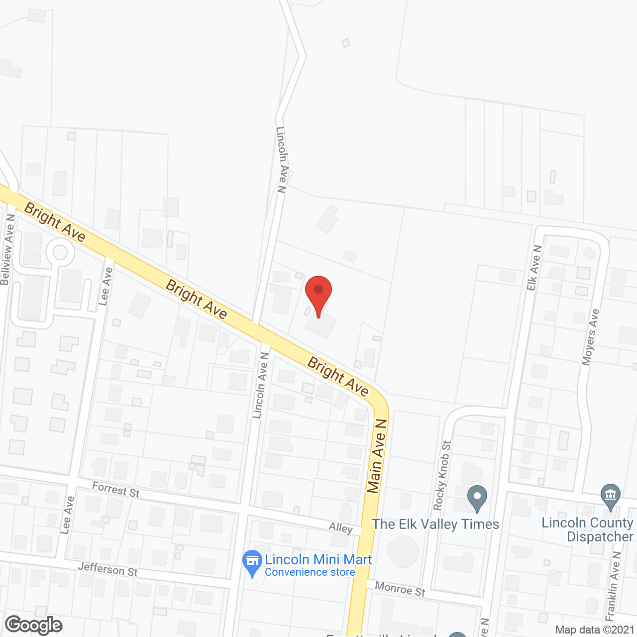 Map of the neighborhood around Covenant Manor