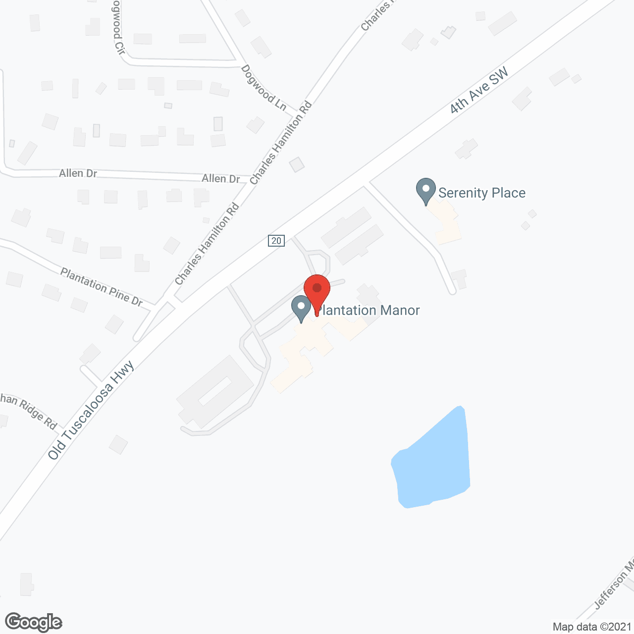 Map of the neighborhood around Plantation Manor