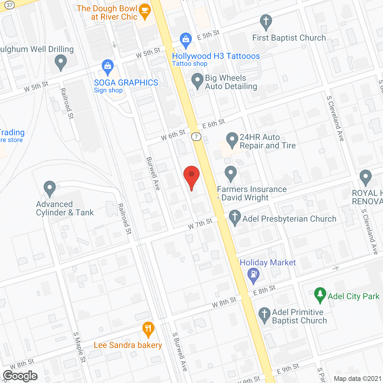 Map of the neighborhood around Mary's Haven