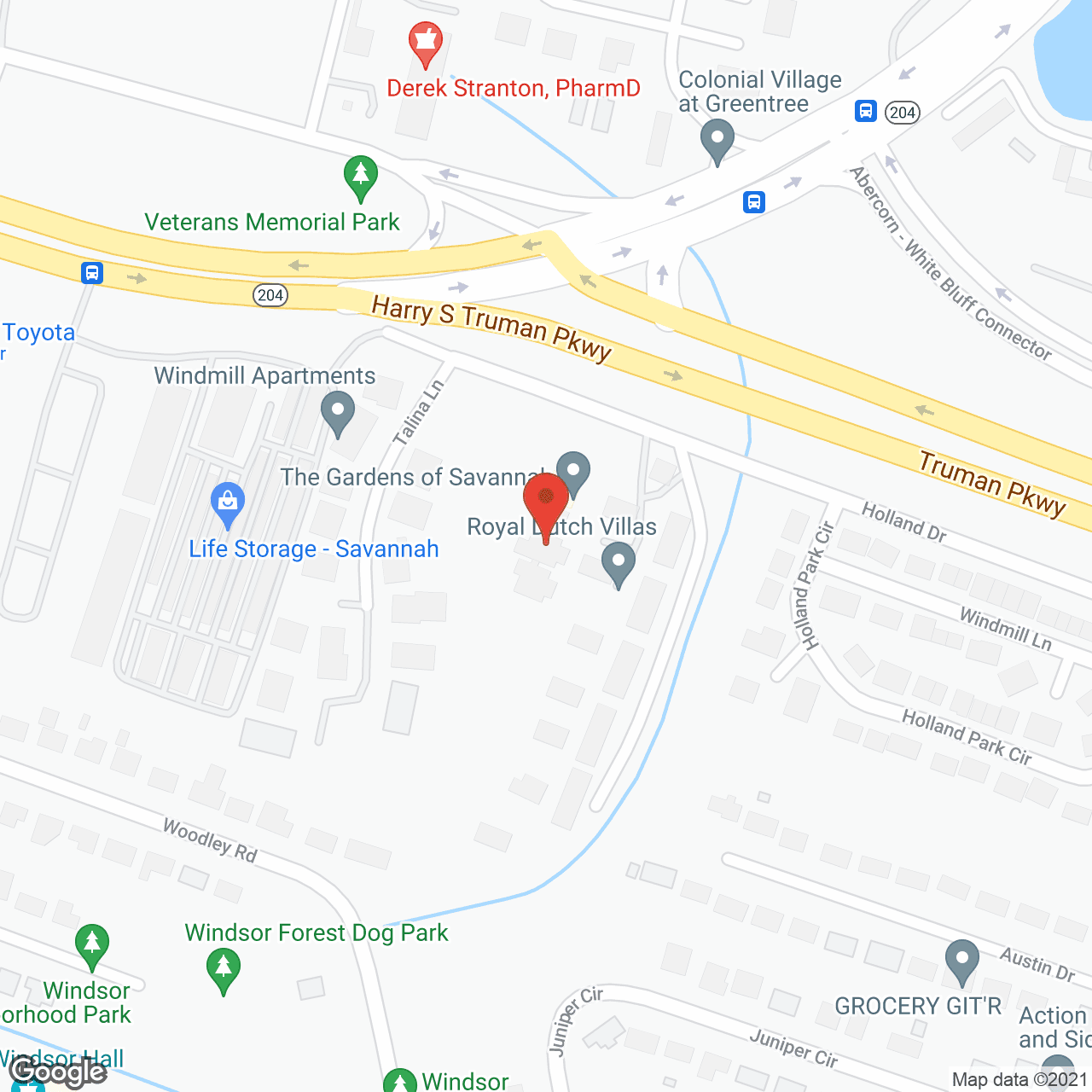 Map of the neighborhood around The Gardens of Savannah