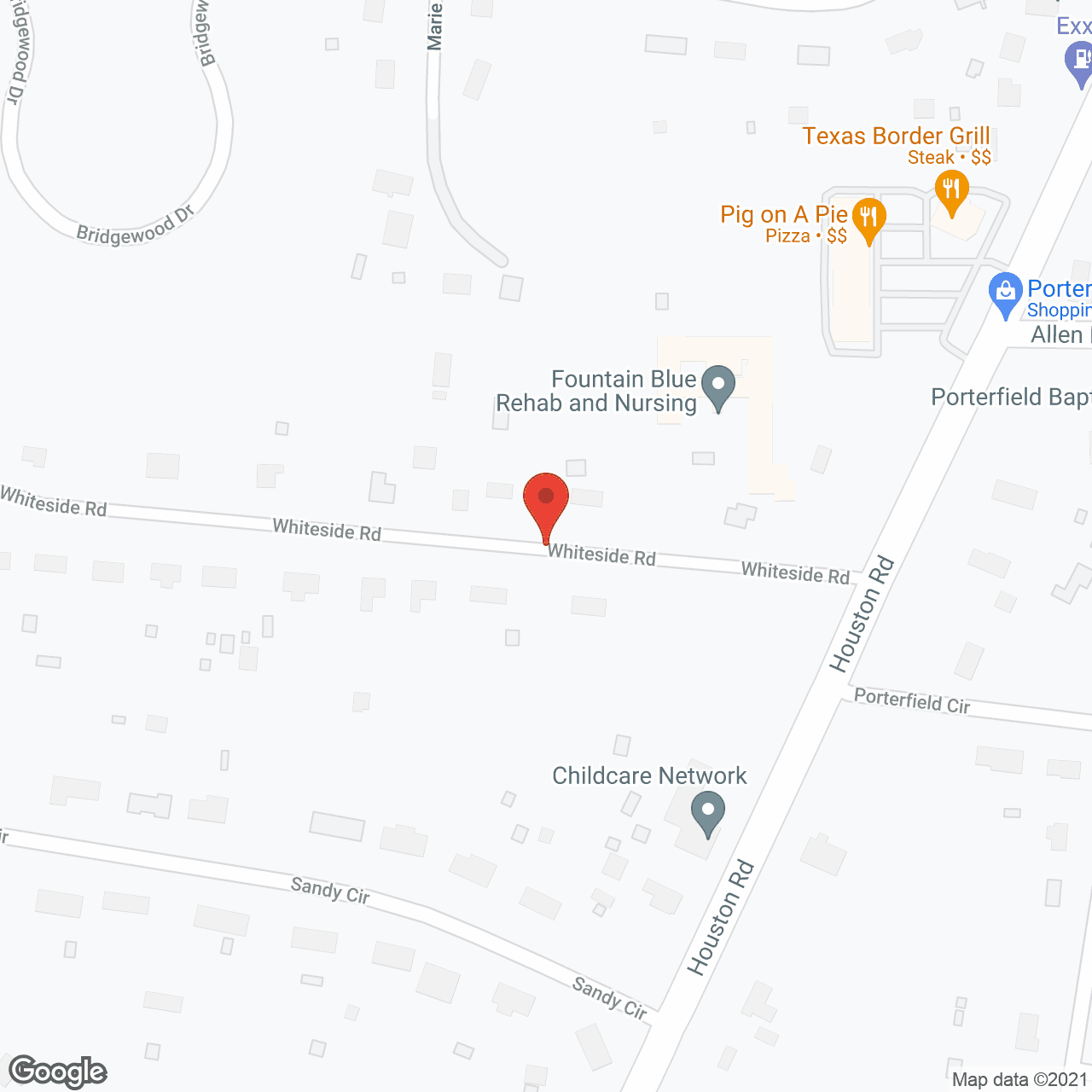 Map of the neighborhood around Porter Field Health & Rehab