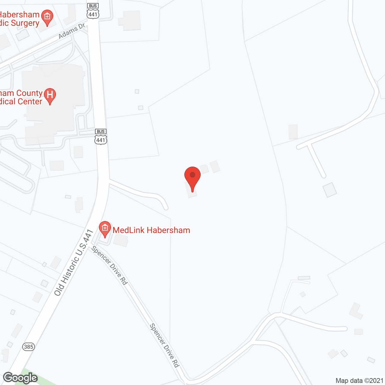 Map of the neighborhood around Magnolia Hills Retirement Home