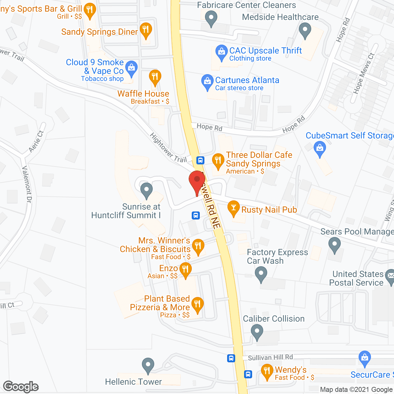 Map of the neighborhood around Sunrise of Huntcliff Summit I