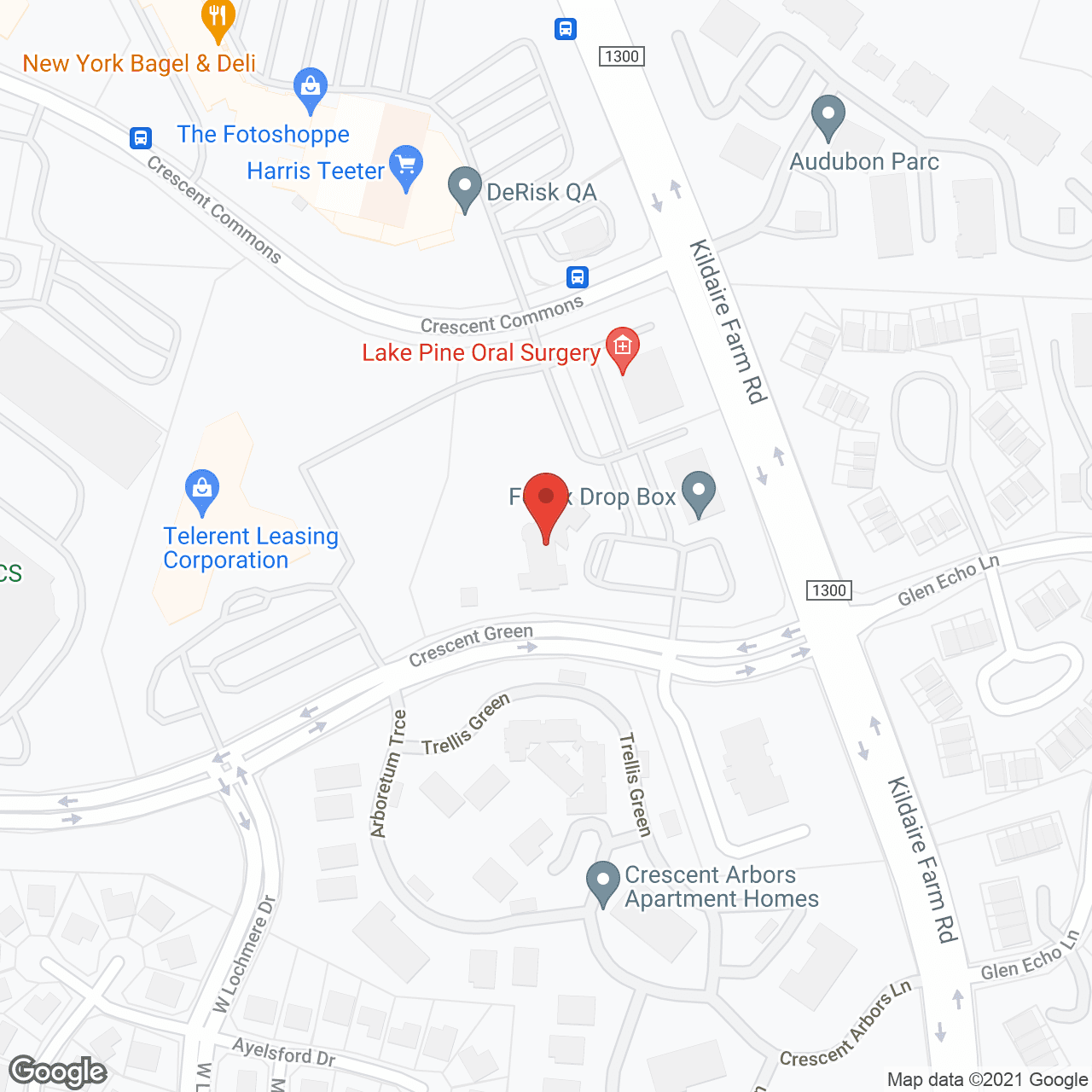 Map of the neighborhood around HeartFields at Cary