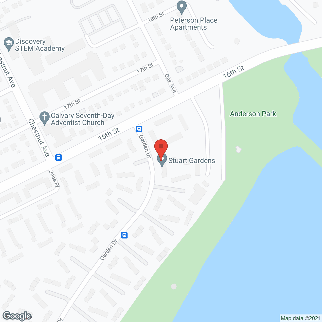 Map of the neighborhood around Stuart Gardens