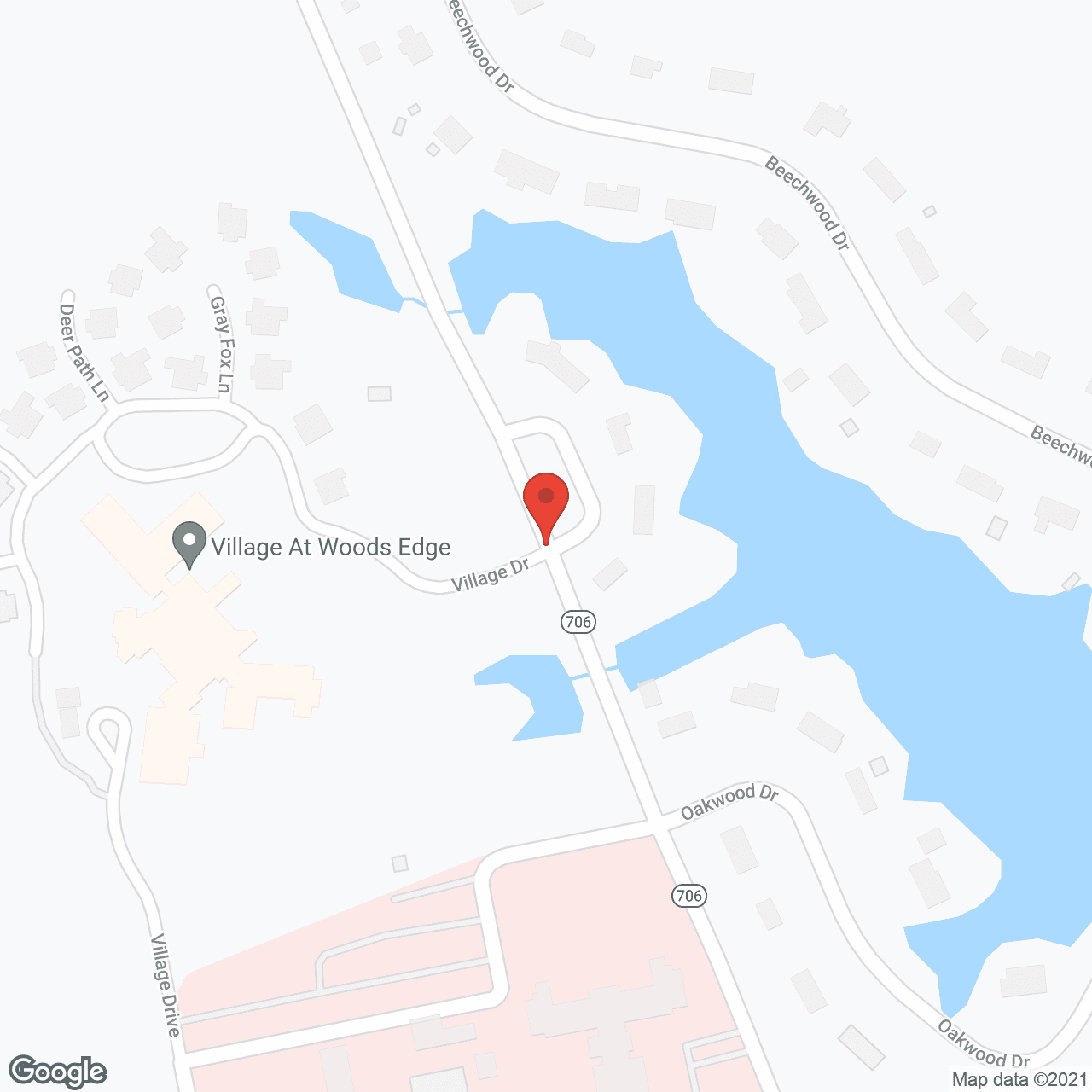 Map of the neighborhood around The Village At Woods Edge a CCRC