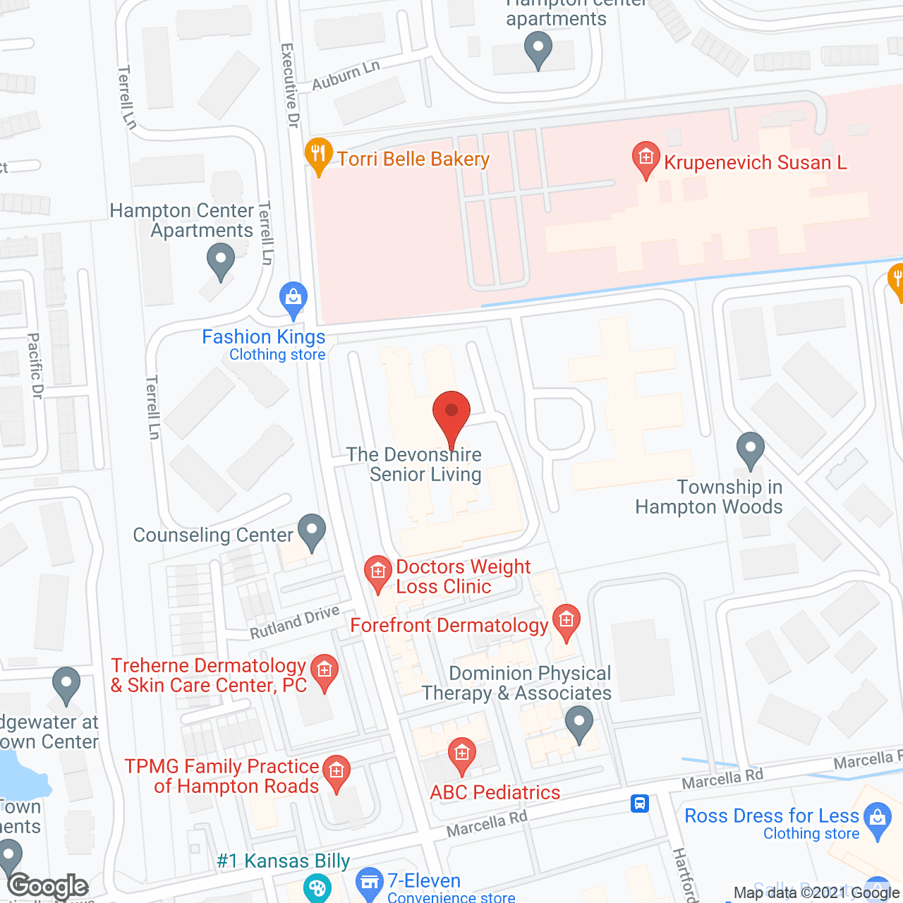 Map of the neighborhood around The Devonshire