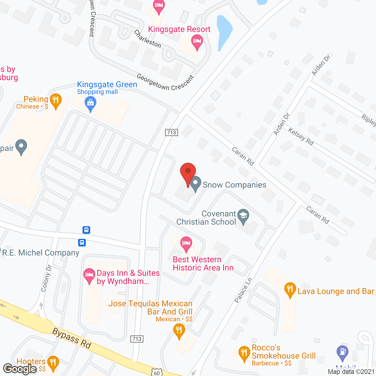 Map of the neighborhood around Hand 'n Heart
