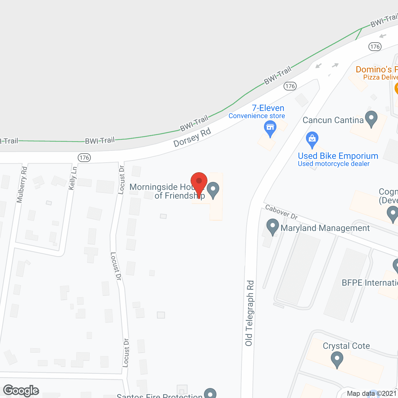 Map of the neighborhood around Morningside House of Friendship
