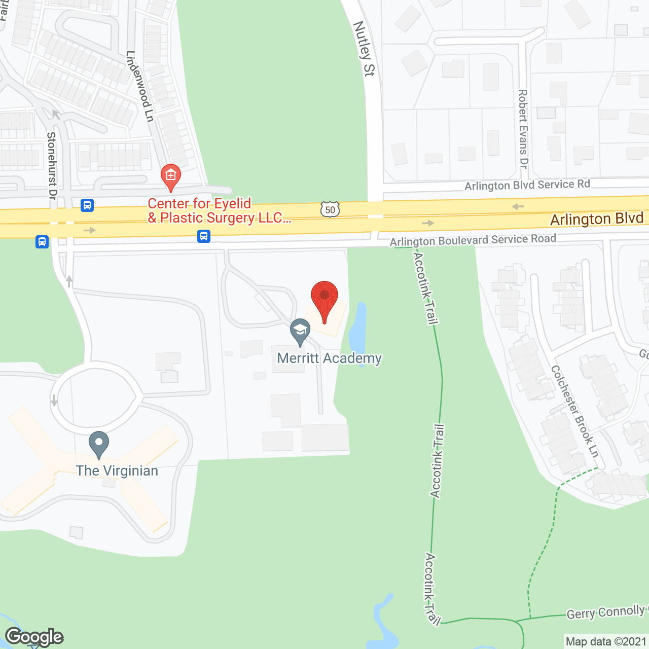 Map of the neighborhood around Sunrise of Fairfax