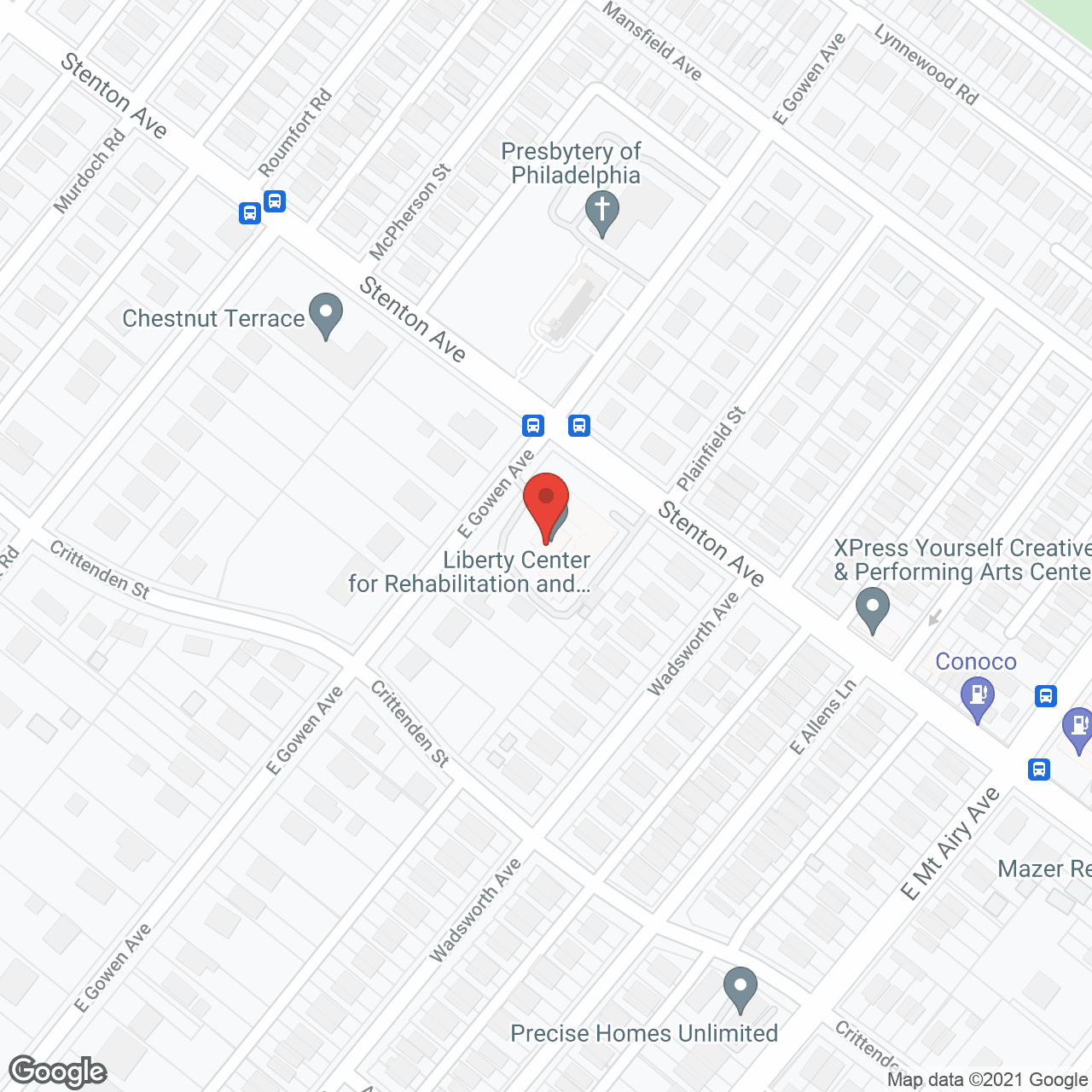Map of the neighborhood around Golden Living Center Stenton