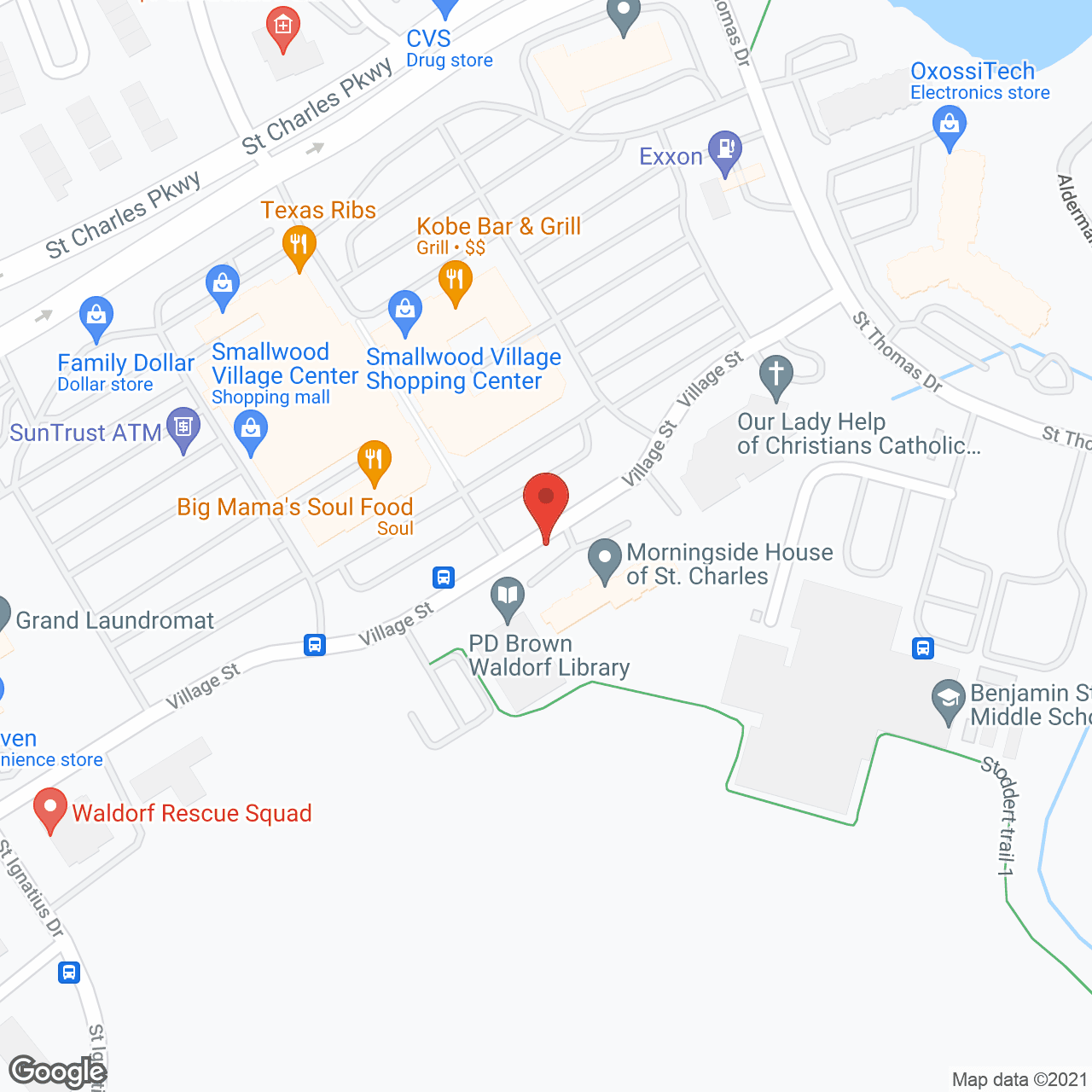 Map of the neighborhood around Morningside House of St Charles
