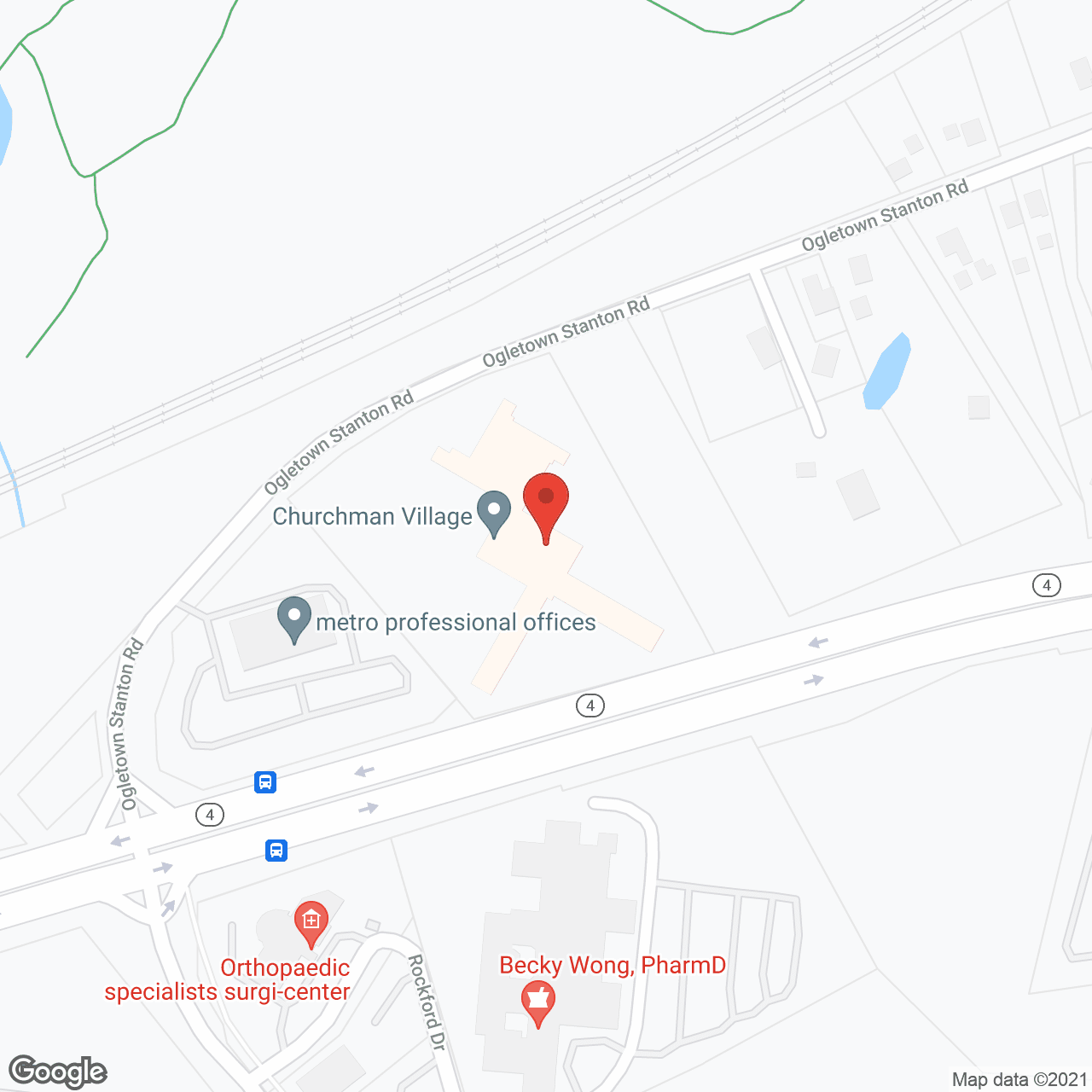 Map of the neighborhood around The Atrium at Churchman Village
