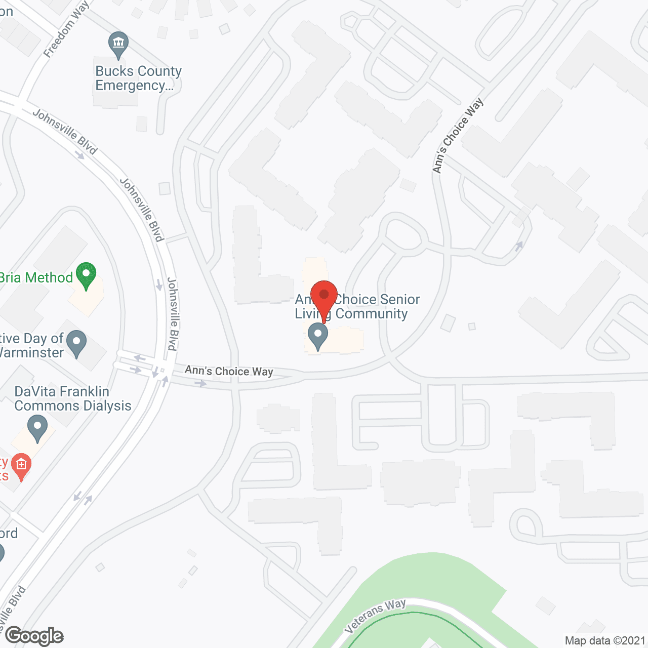 Map of the neighborhood around Ann's Choice