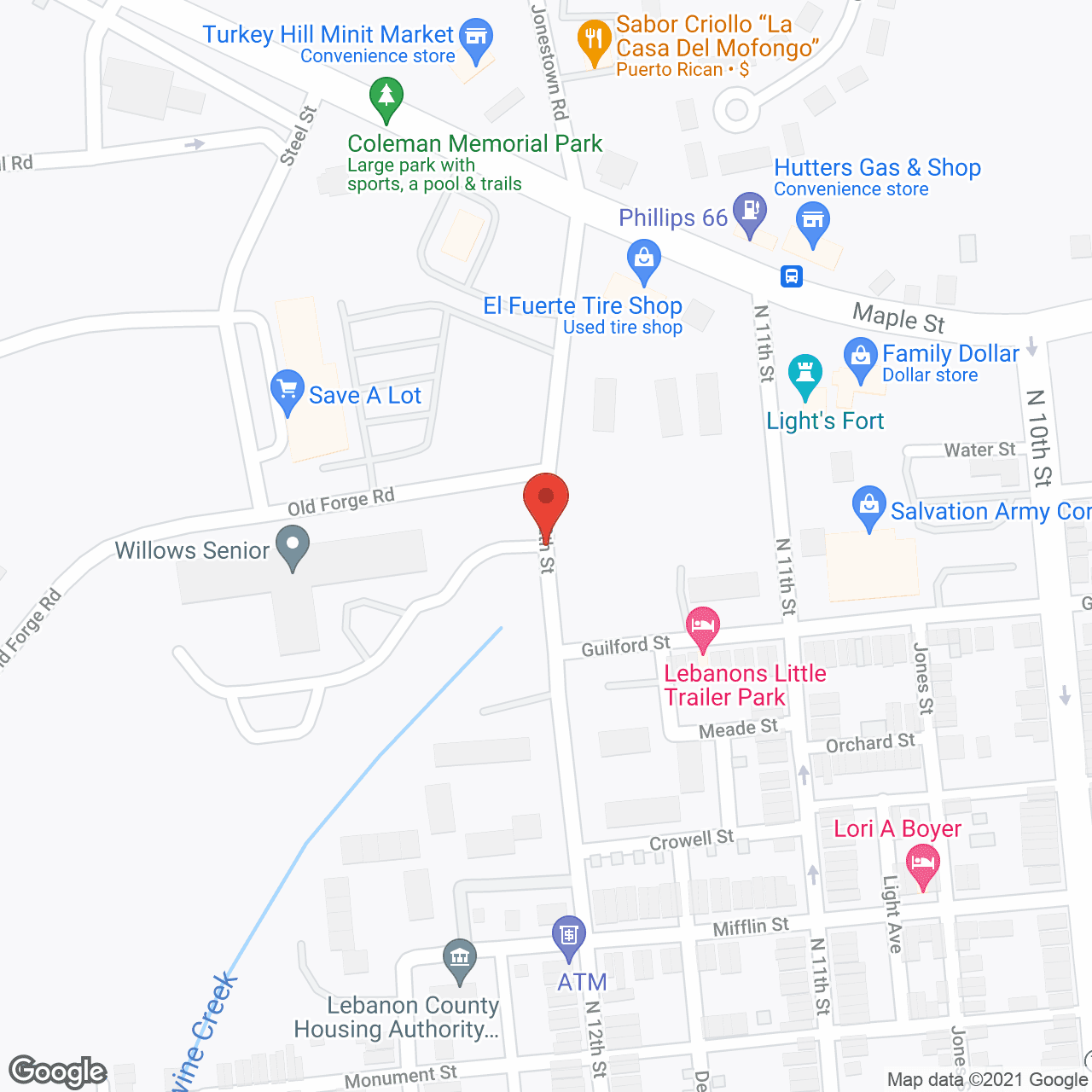 Map of the neighborhood around Brookside Apartments