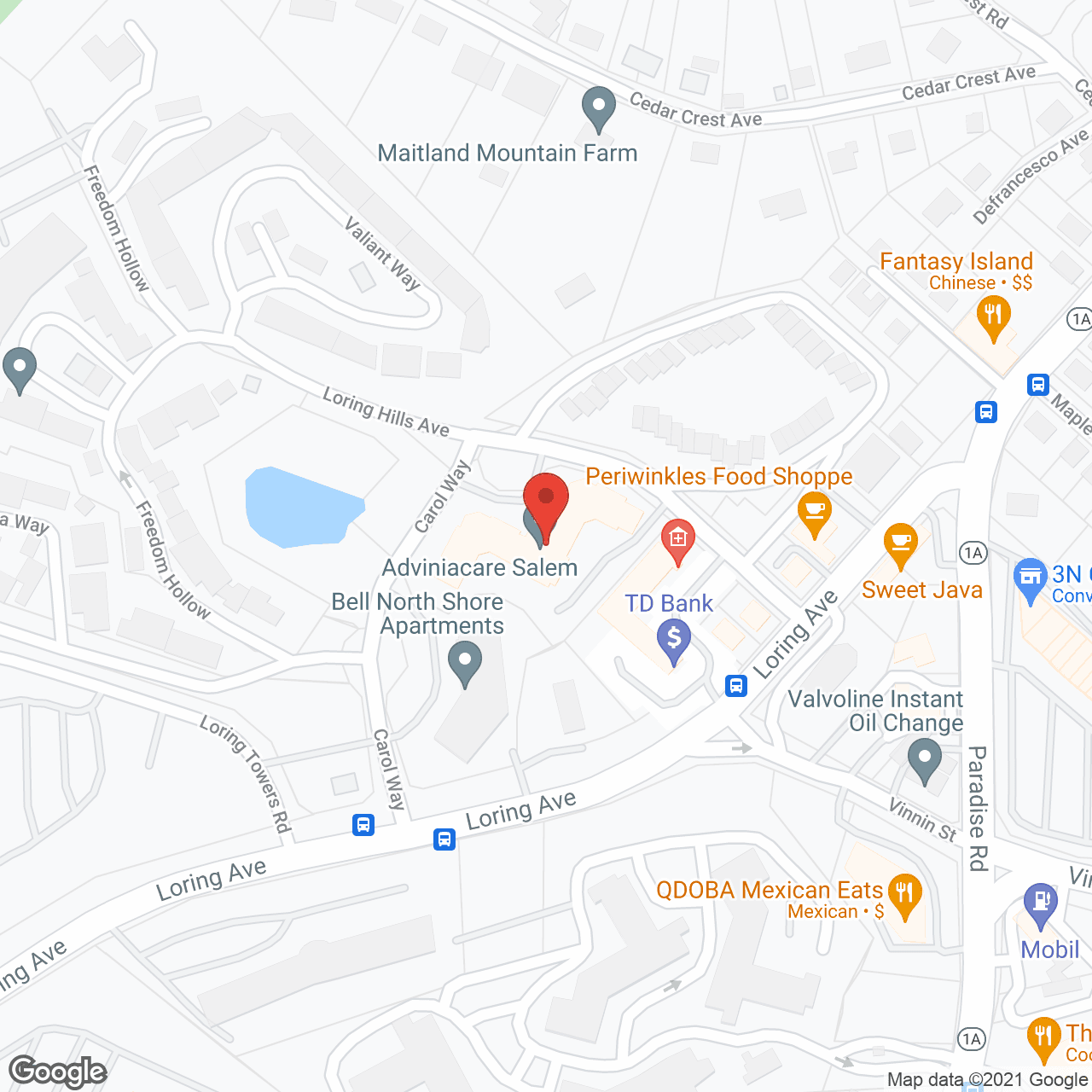 Map of the neighborhood around Advinia Care