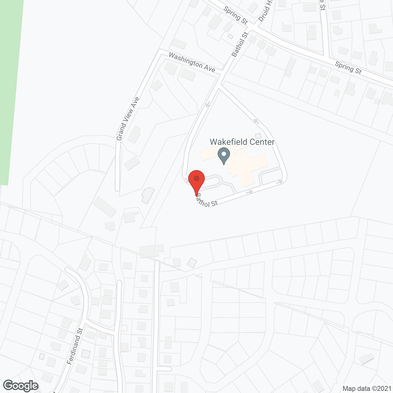Map of the neighborhood around Wakefield Care and Rehabilitation Center