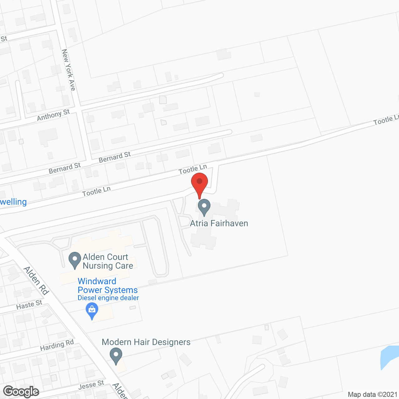 Map of the neighborhood around Atria Fairhaven