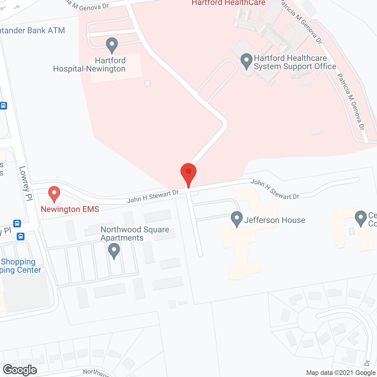 Map of the neighborhood around Jefferson House