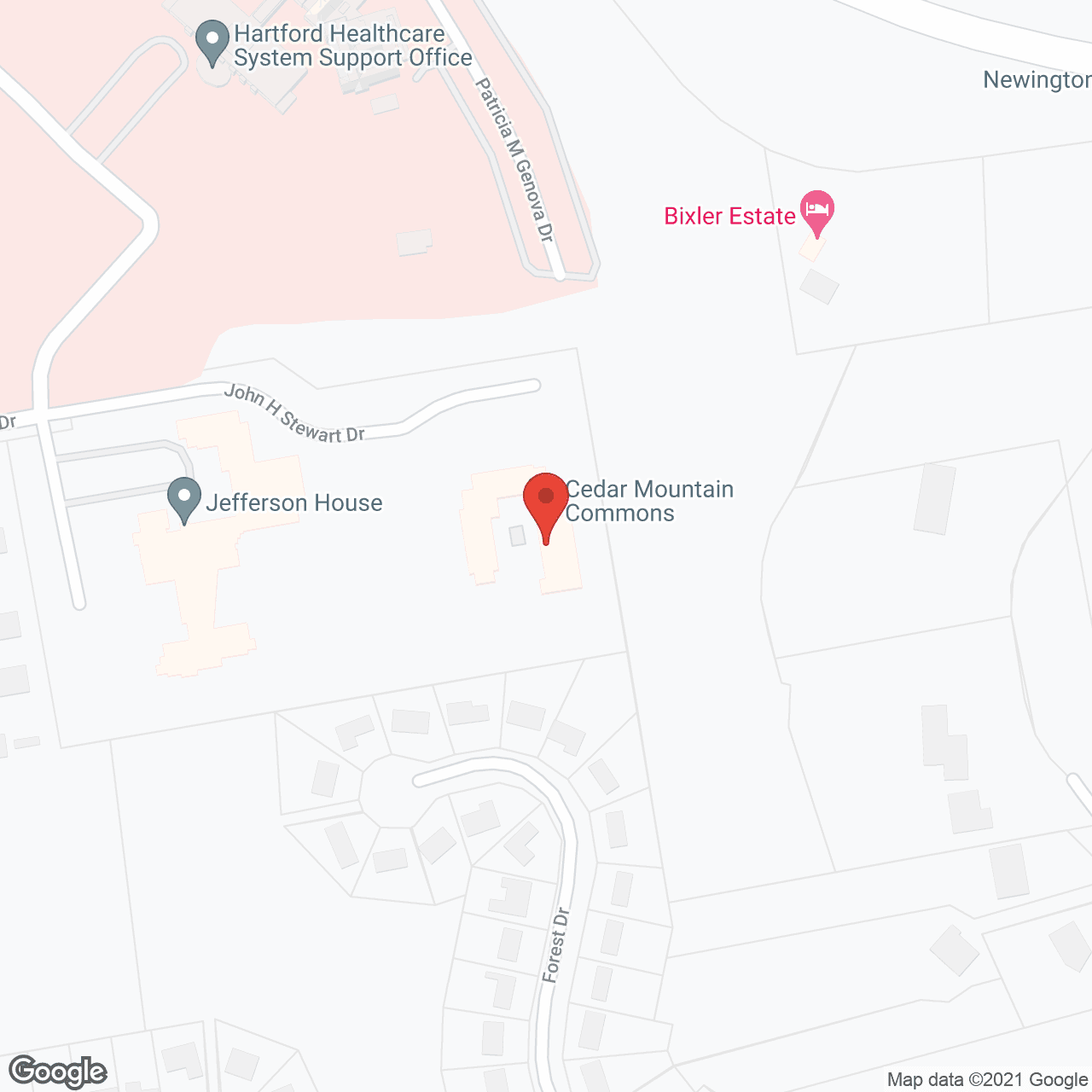 Map of the neighborhood around Cedar Mountain Commons