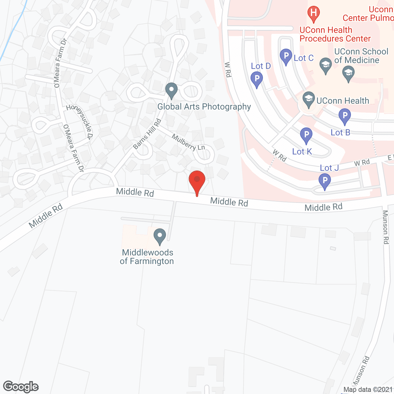 Map of the neighborhood around Middlewoods of Farmington