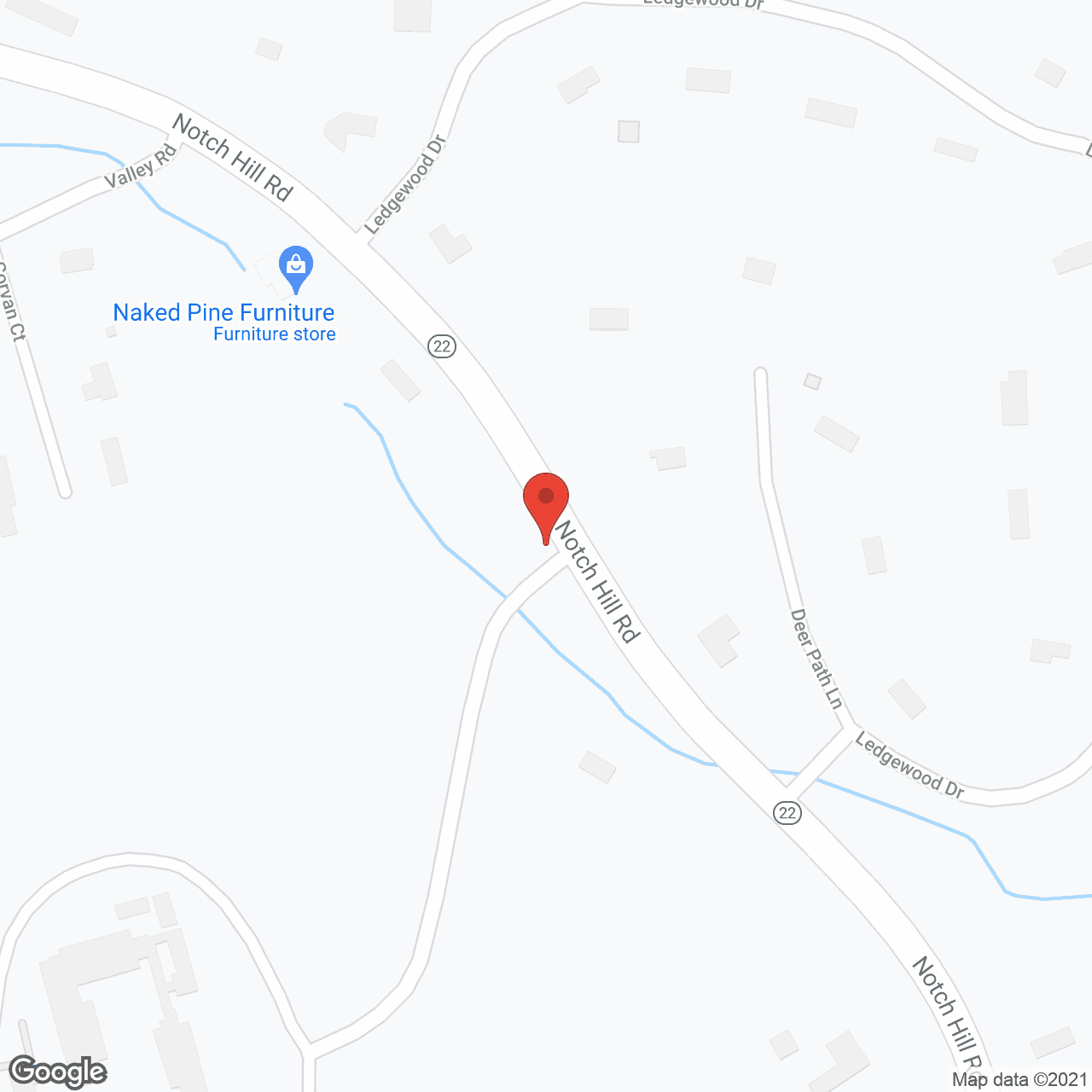 Map of the neighborhood around Evergreen Woods