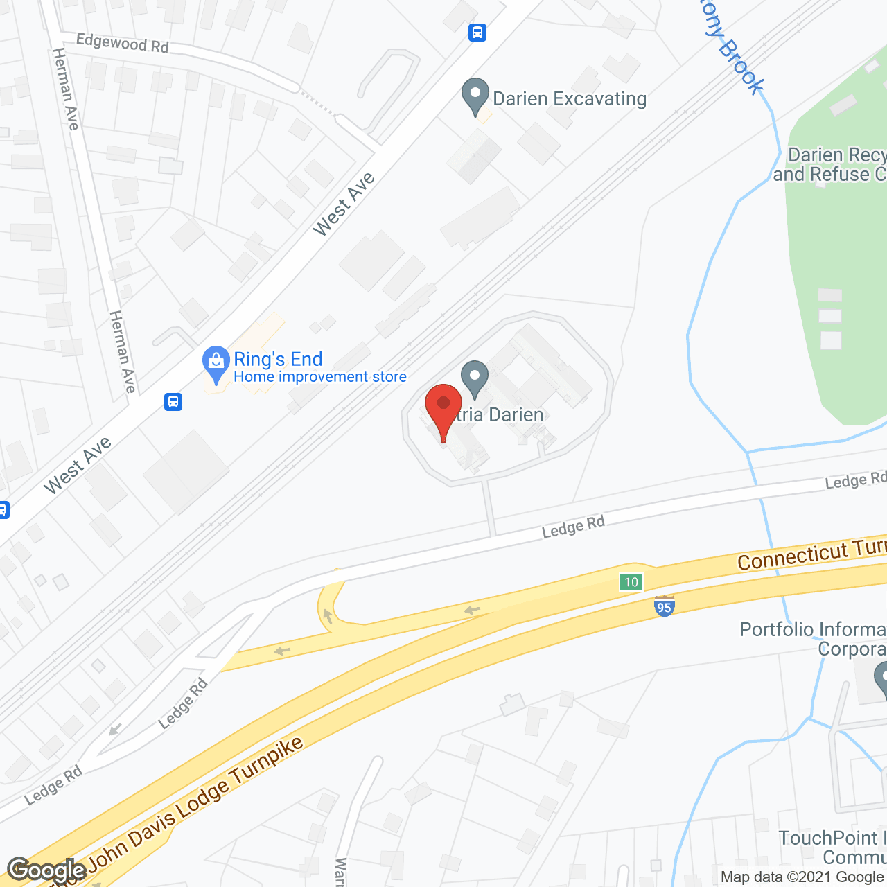Map of the neighborhood around Atria Darien