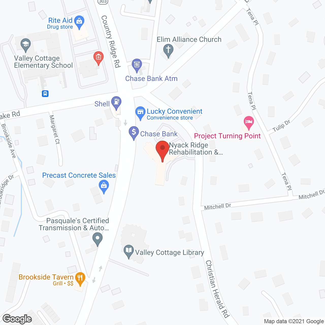 Map of the neighborhood around Nyack Ridge Rehabilitation & Nursing Center