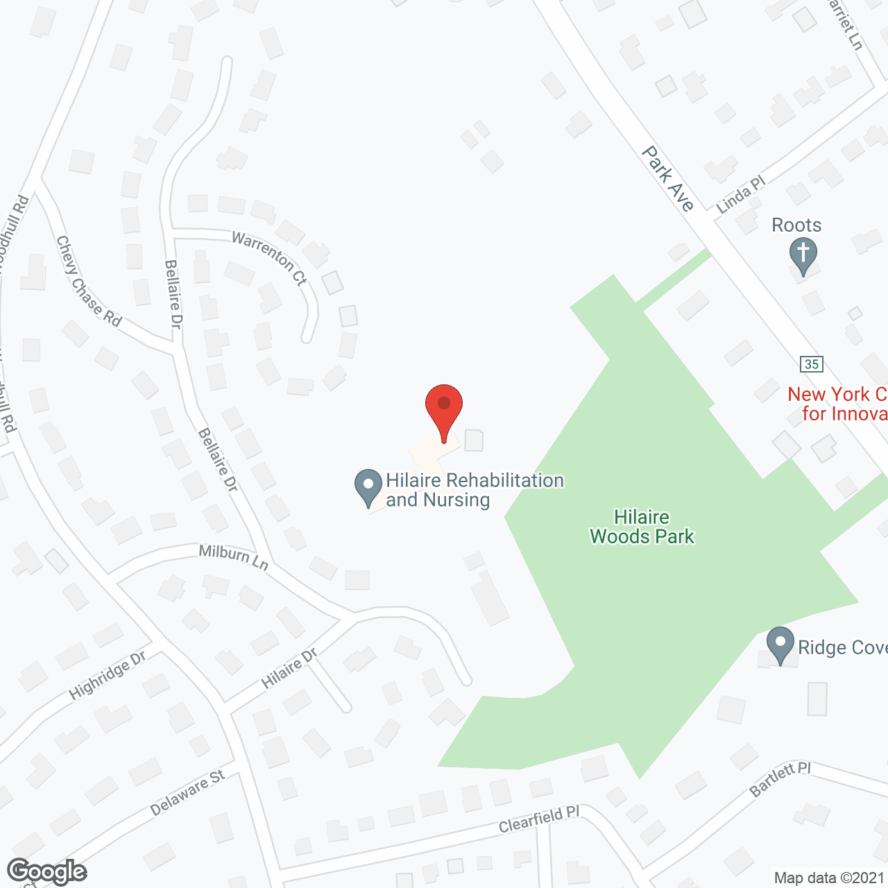 Map of the neighborhood around Hilaire Nursing and Rehabilitation