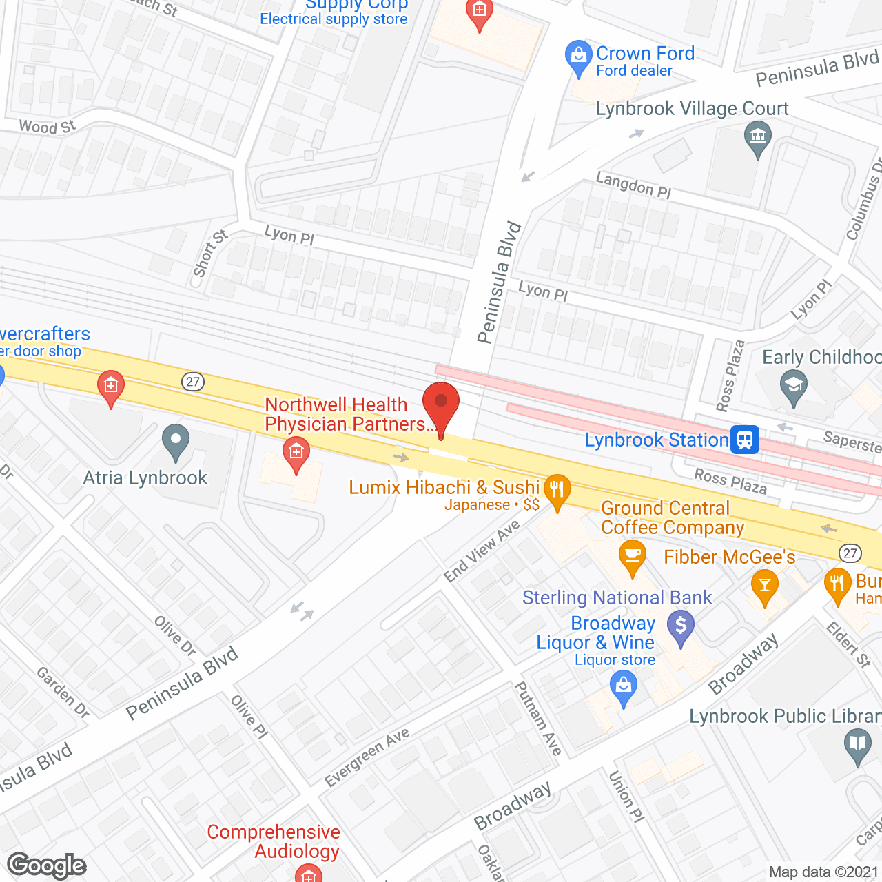 Map of the neighborhood around Atria Park of Lynbrook