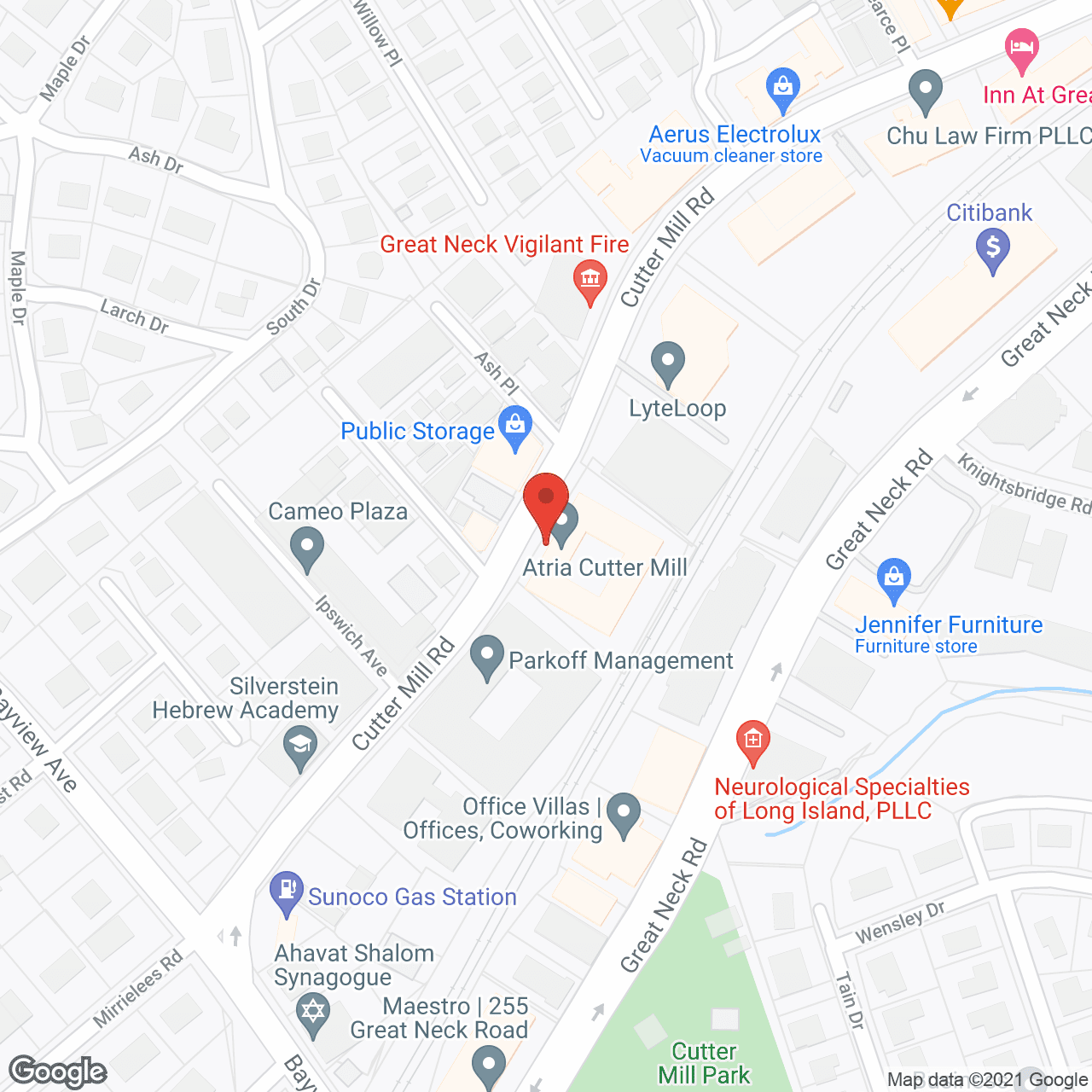 Map of the neighborhood around Atria Cutter Mill