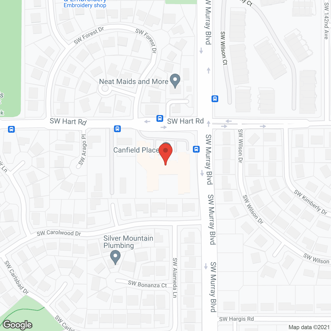 Map of the neighborhood around Canfield Place