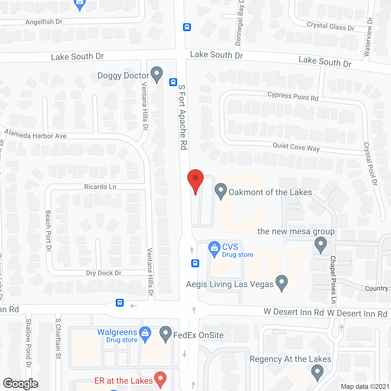 Map of the neighborhood around Oakmont of the Lakes