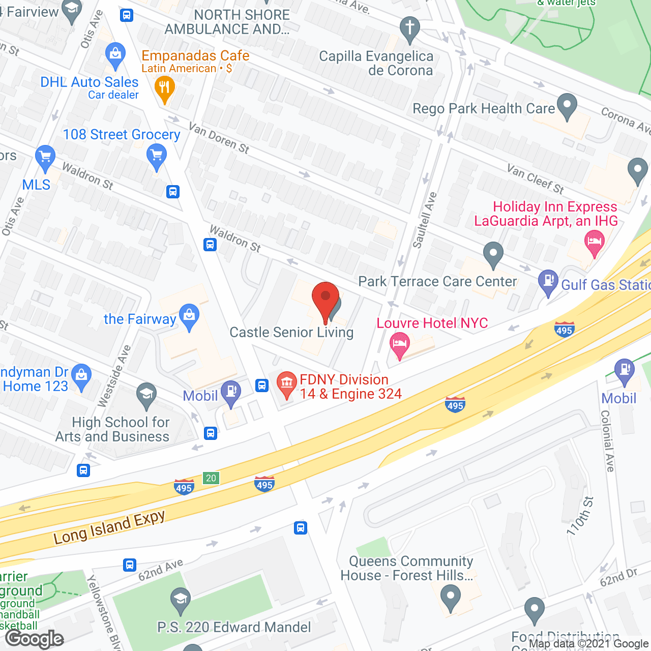 Map of the neighborhood around Castle Senior Living at Forest Hills