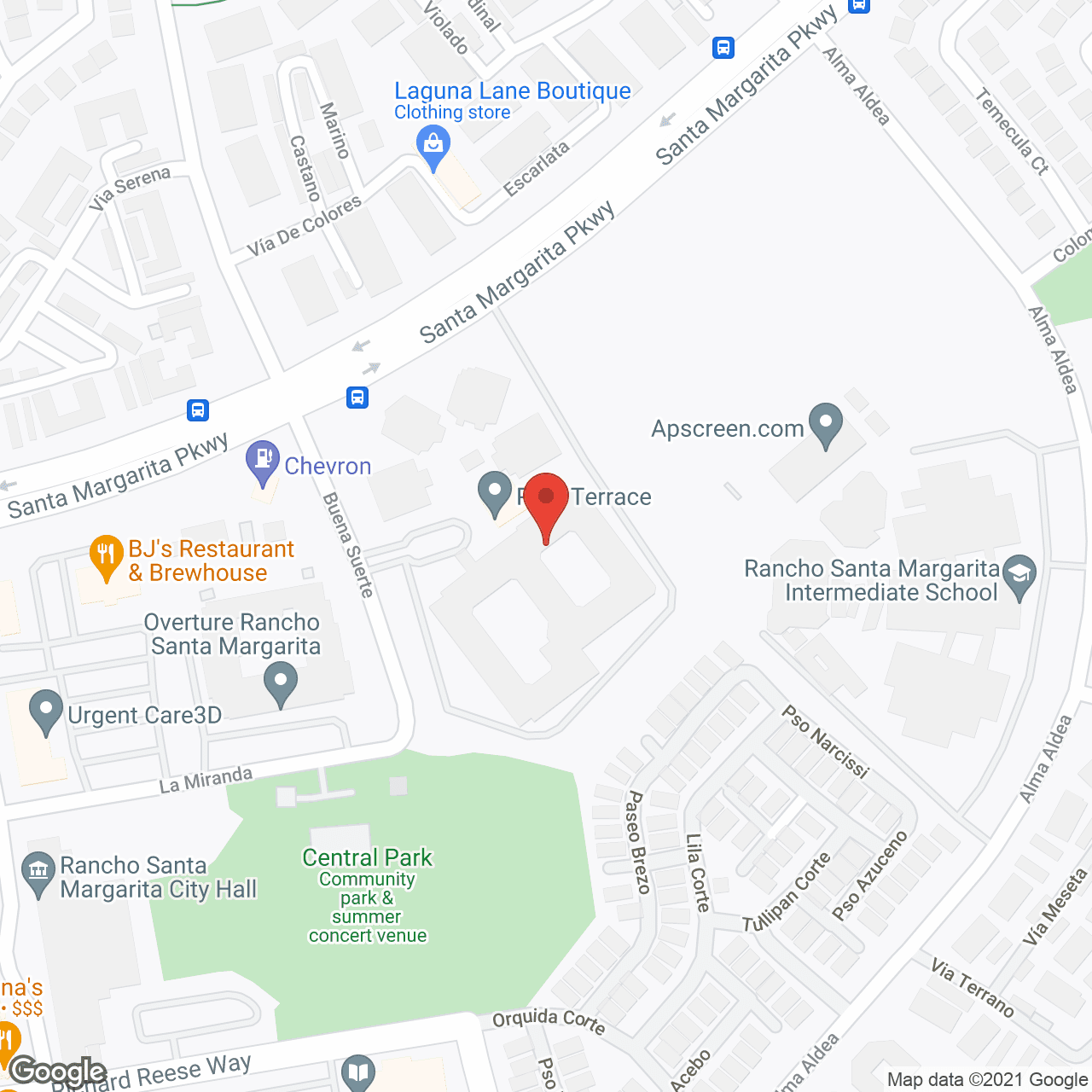 Map of the neighborhood around Park Terrace