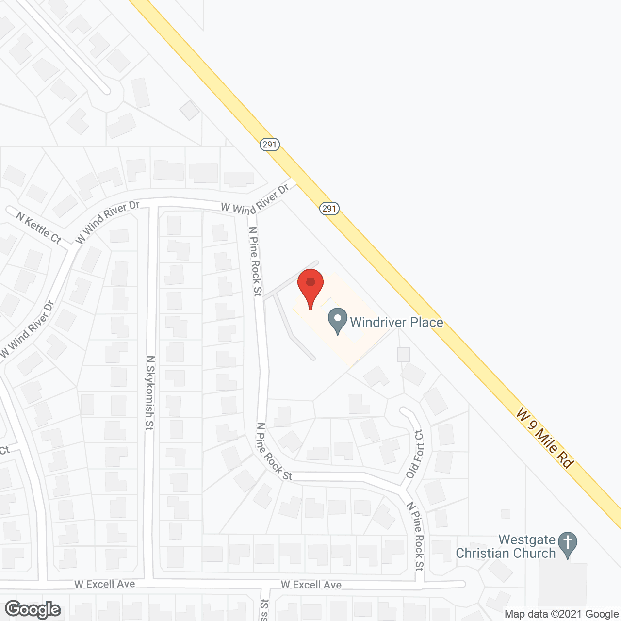 Map of the neighborhood around Avista Spokane