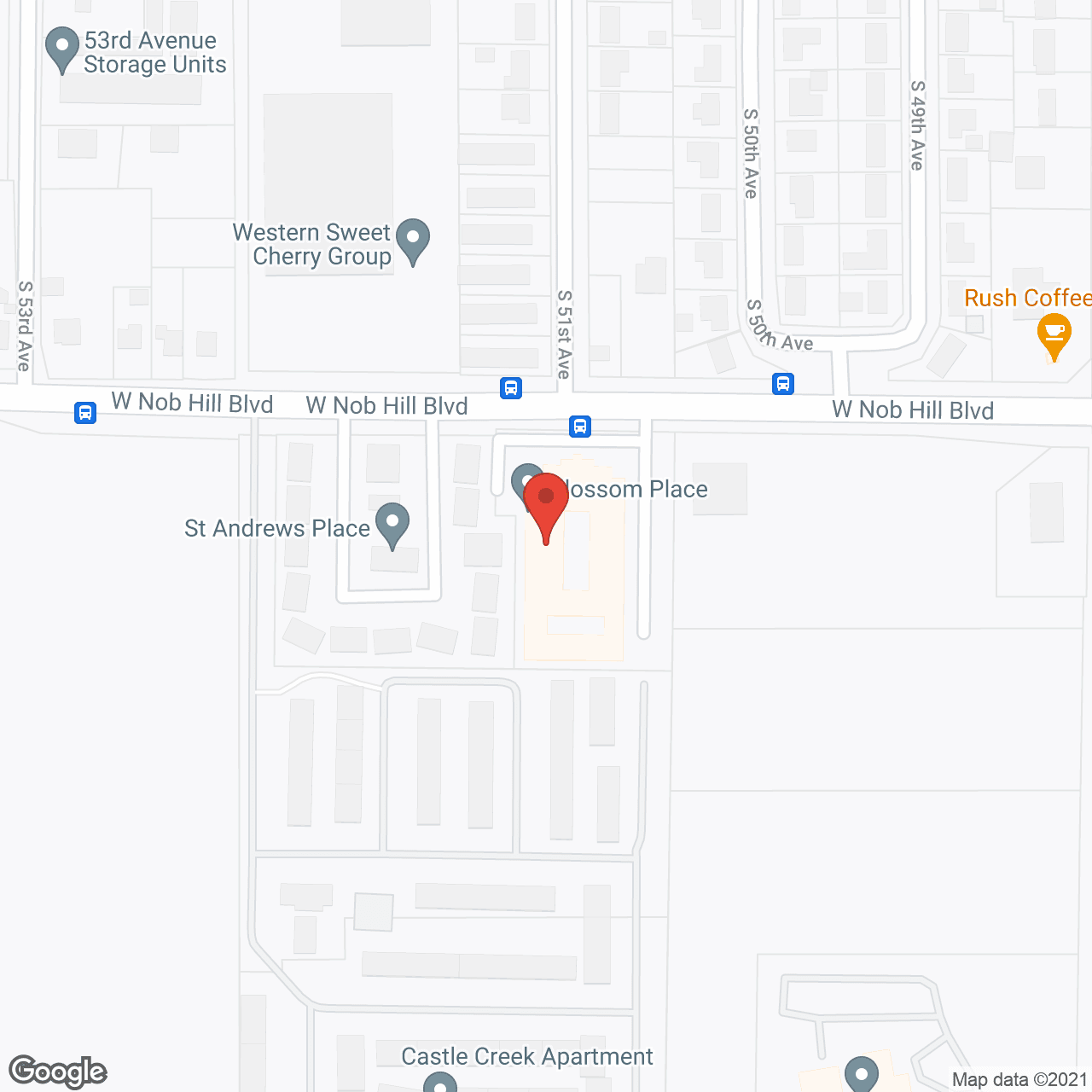 Map of the neighborhood around Avista Yakima