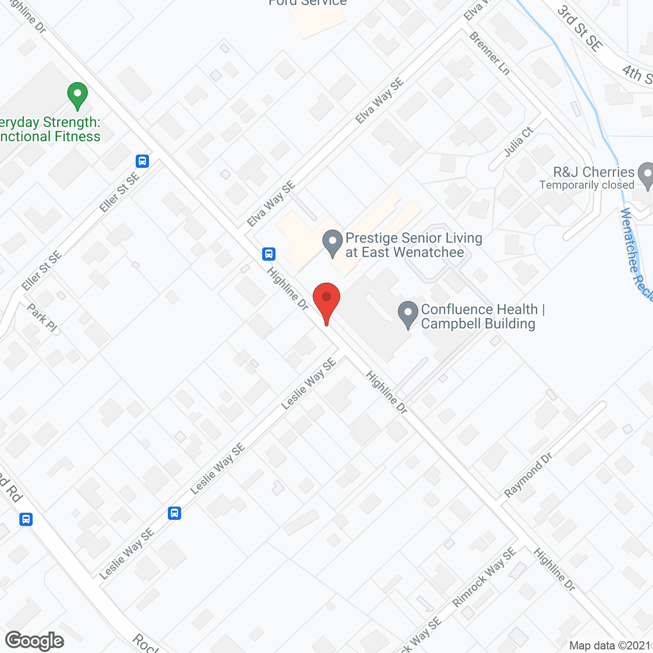 Map of the neighborhood around Prestige Senior Living at East Wenatchee