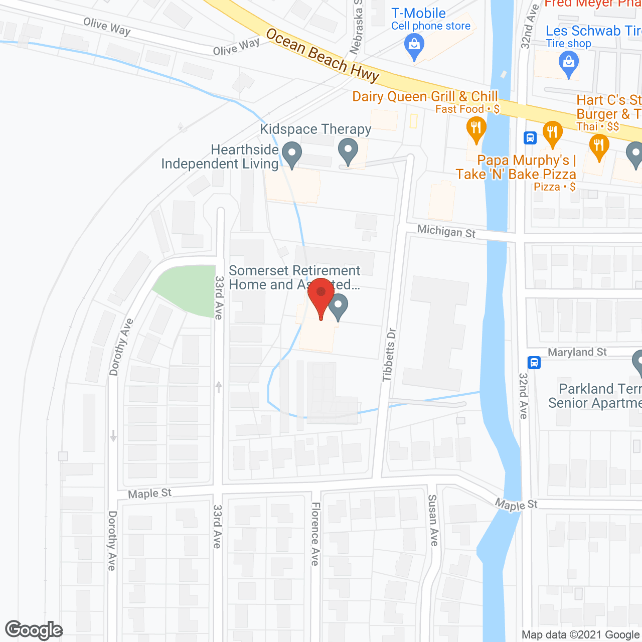 Map of the neighborhood around Somerset Retirement and Assisted Living