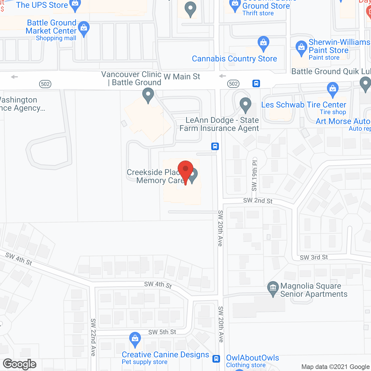 Map of the neighborhood around Creekside Place