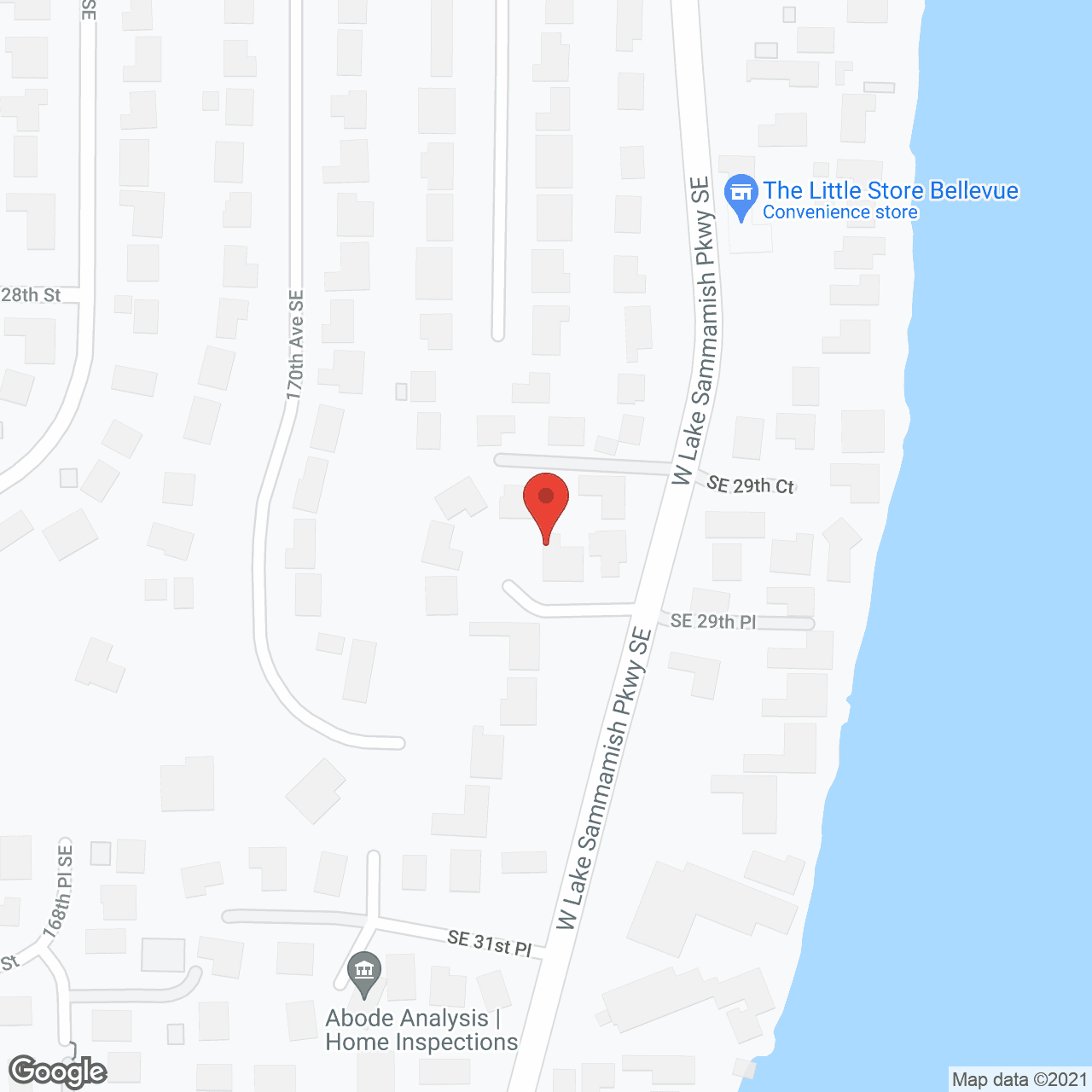 Map of the neighborhood around Evergreen Park AFH - Lake Sammamish