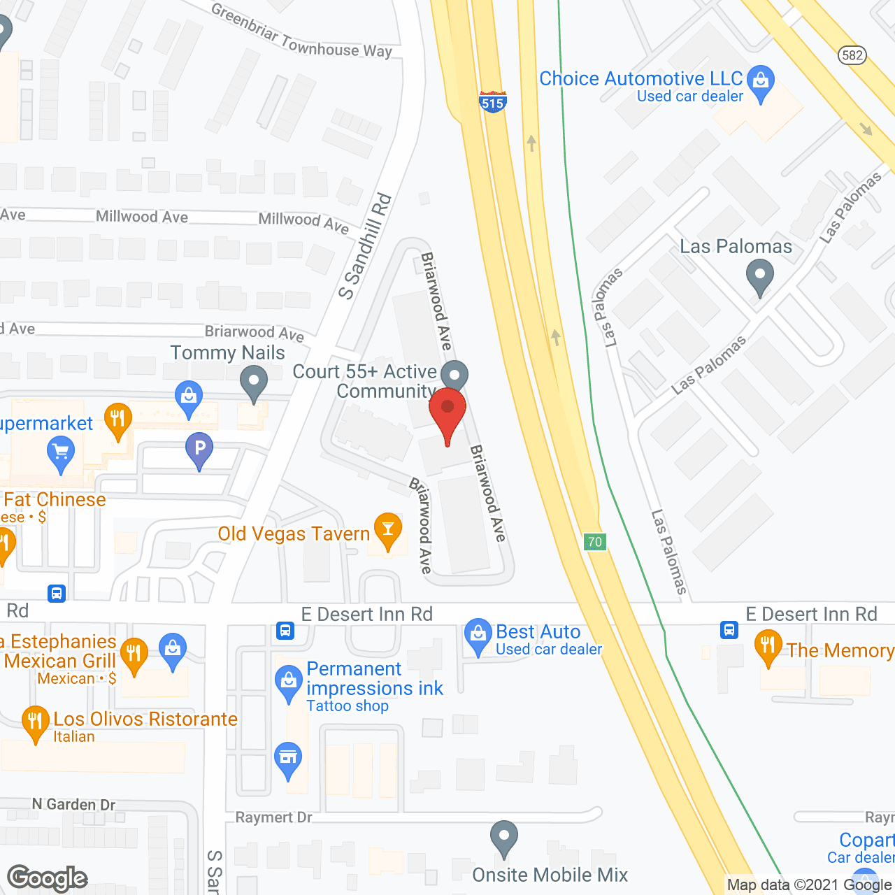 Map of the neighborhood around Destinations at Sandhill