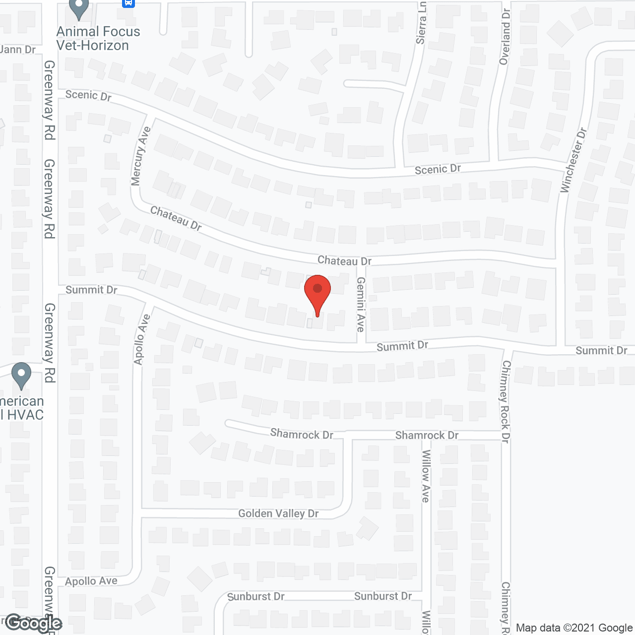 Map of the neighborhood around Summit House